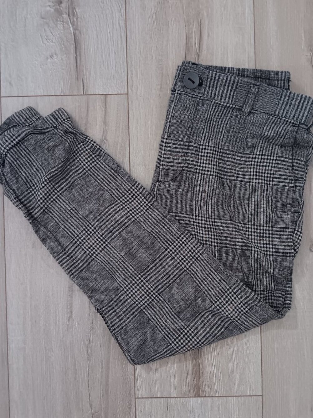 H&M Mens Skinny Fit Dress Pants Trousers Brown Plaid Size 30 Linen Blend